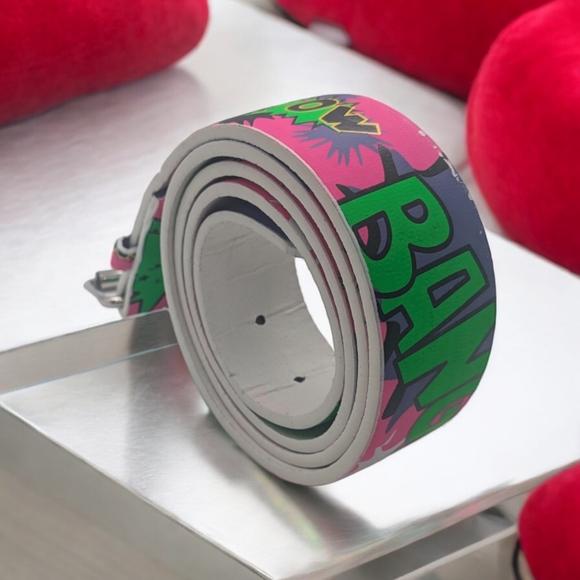 Genuine Leather belt with "BANG" "BOOM" - Picture 2 of 4